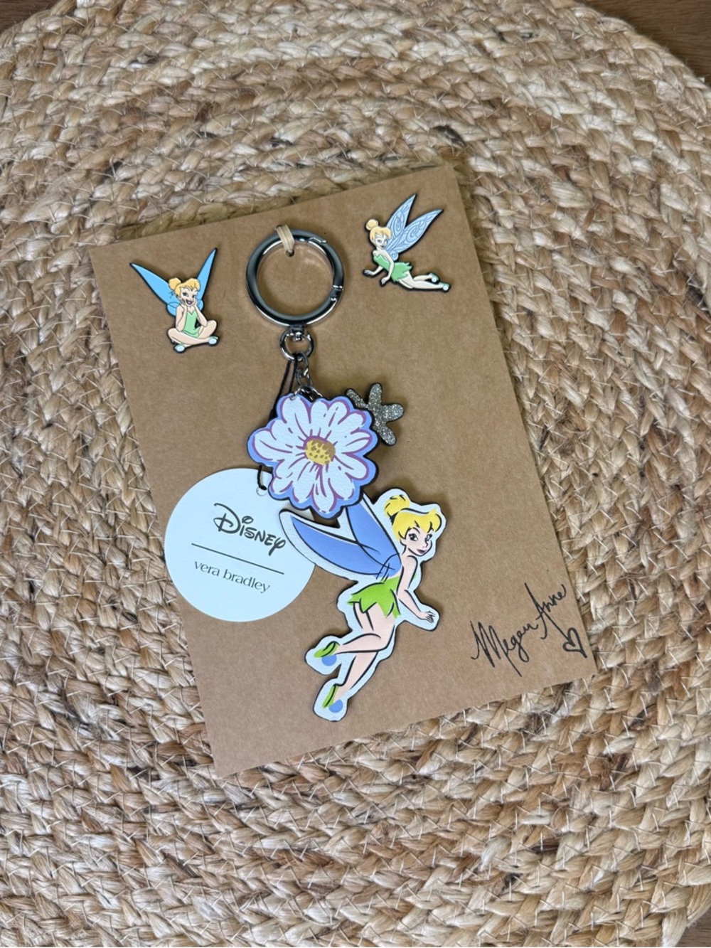 Vera Bradley Disney Tinker Bell Keychain & Pin Gift Set- Blue, Green & Lavender - Picture 4 of 4